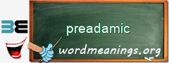 WordMeaning blackboard for preadamic